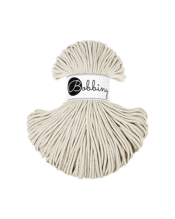 Fil macramé en coton recyclé "Junior Ø 3 mm - cashmere beige" (nature) de Bobbiny