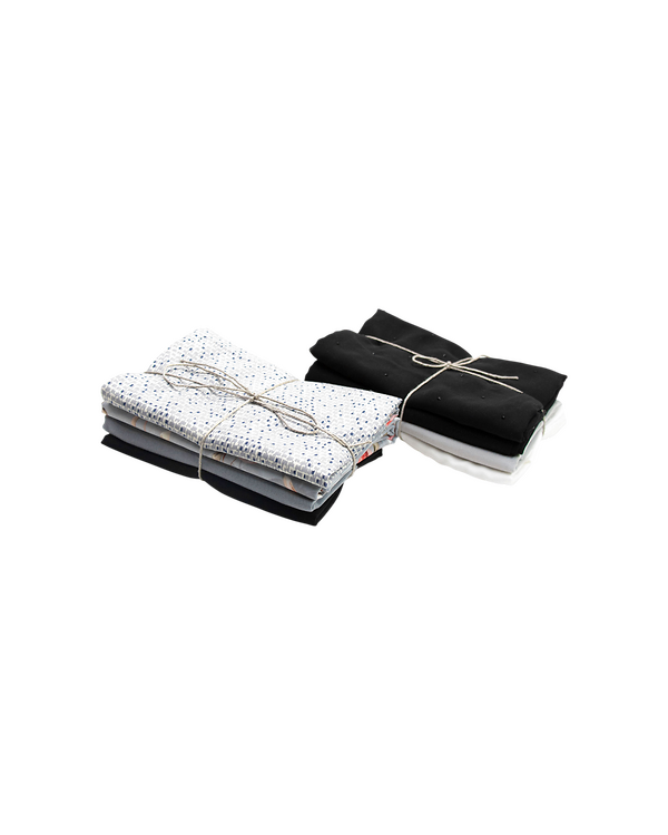 Paquet de restes de "tissu léger pour blouse/pantalon" (noir/gris/blanc)