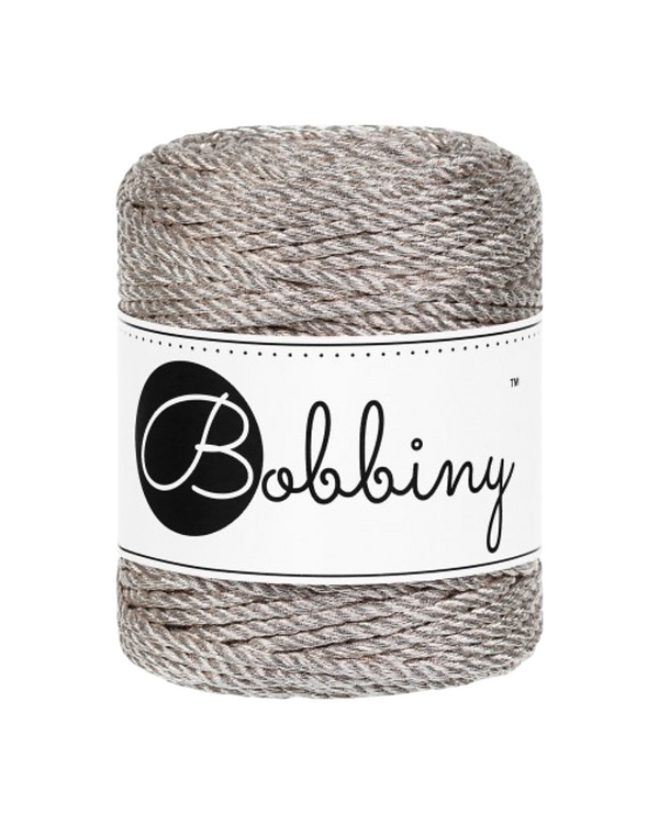 Fil macramé en coton "Metallic Rope Ø 3 mm - platinum" (platin) de Bobbiny