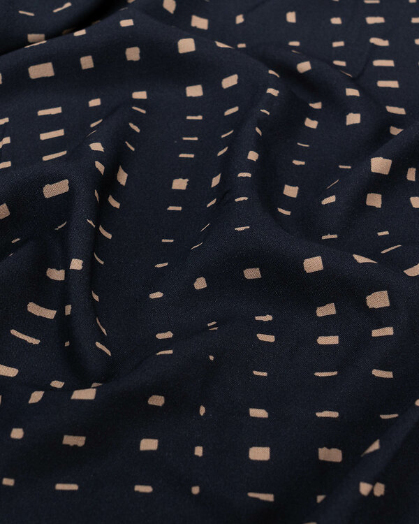 Viscose Ecovero "Grid-Dark Navy" (beige-bleu foncé) de meetMilk