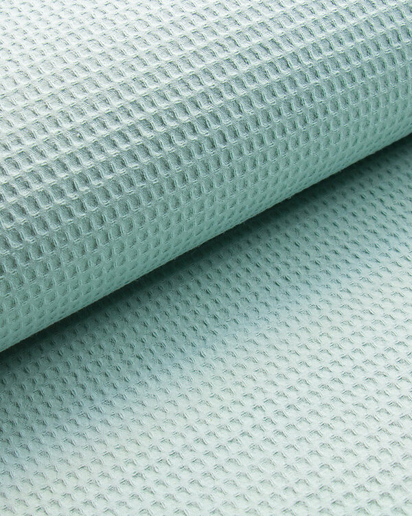 Tissu nid d'abeille/piqué gaufré de coton Mini "uni" (menthe pastel)