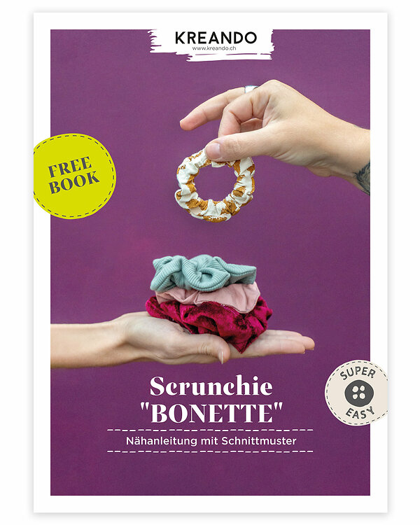 Tuto gratuit PDF - Couture - Scrunchie "BONETTE" de KREANDO (allemand)