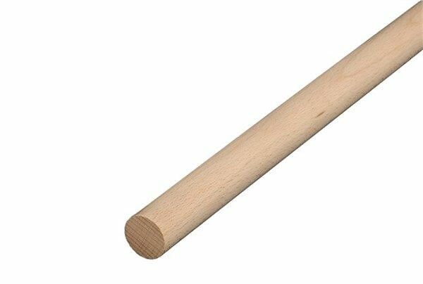 Barre ronde en bois de hêtre  Ø 25 mm - 50 cm ( couleur nature)