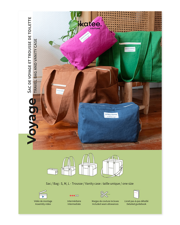 Patron - Sac de voyage et trousse de toilette "VOYAGE" de ikatee