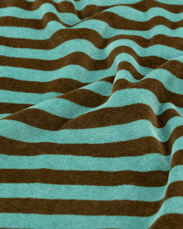 Nicki coton "Retro Wave / Rayures" (bleu denim-brun)