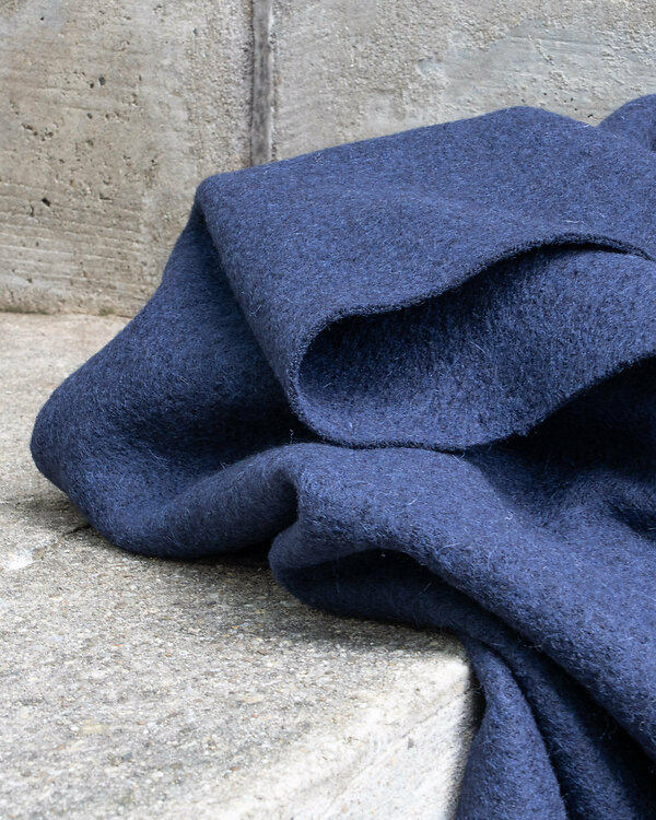 Laine bouillie "Samira" (bleu nuit chiné)