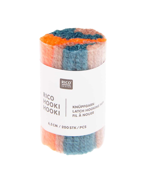 Rico Hooki Hooki Fil à nouer 6,5 cm "Marmor" - 200 pces (333/turquoise)