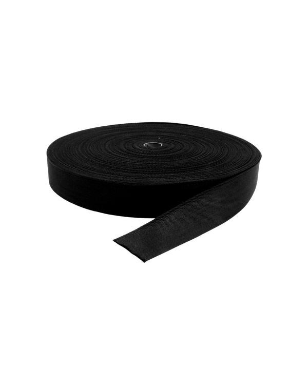 Sangle coton "Uni" 25/30/40 mm - Rouleau de 50 m (noir)