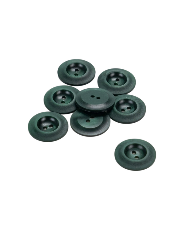 Bouton imitation corne "Galalith" - rond 2 trous Ø 20 mm (vert sapin)
