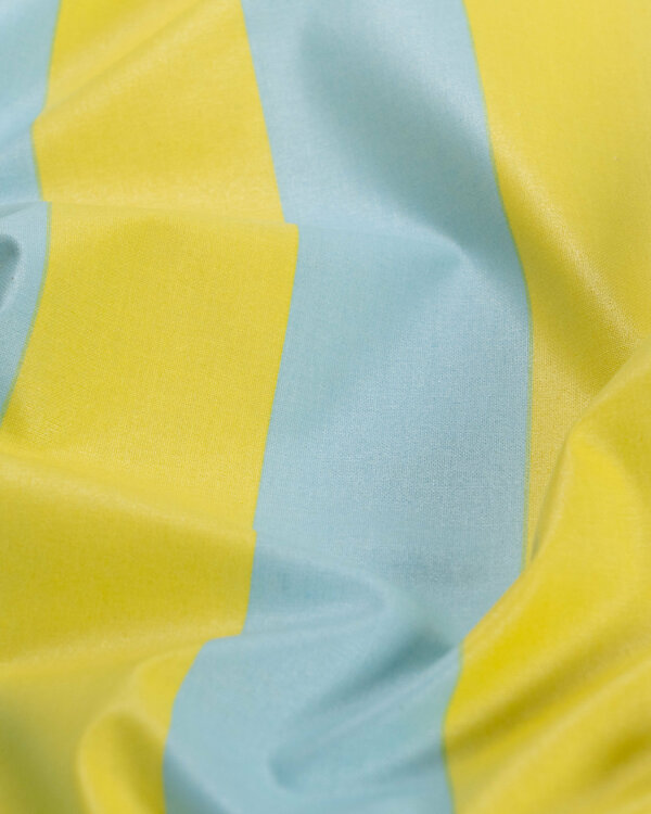 Toile cirée - coton enduit "Soleil / Rayures" (jaune citron/bleu clair)