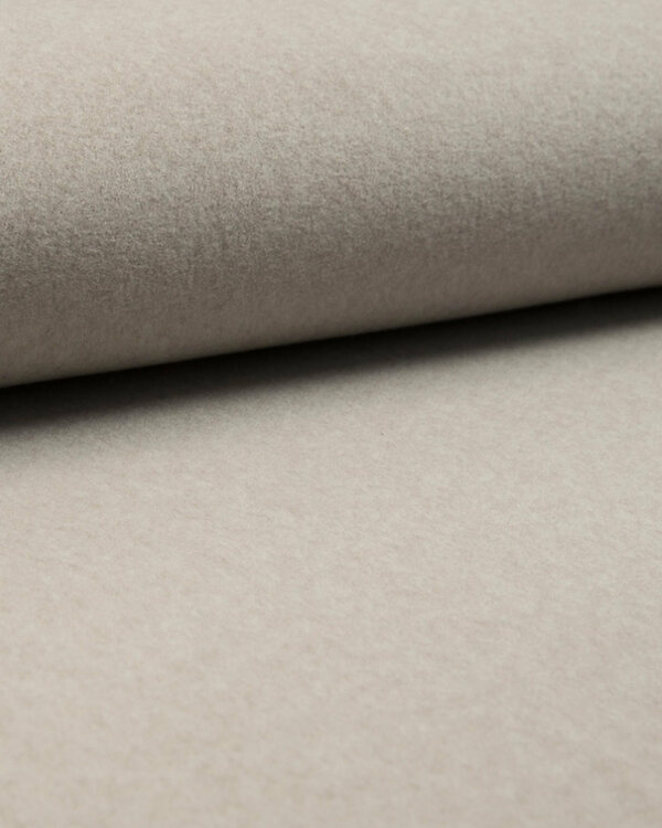 Polaire coton bio - "uni" (taupe chiné)