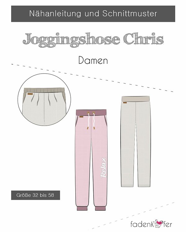 Patron - Pantalon de survêtement pour femmes "Chris"  (32-58) de fadenkäfer