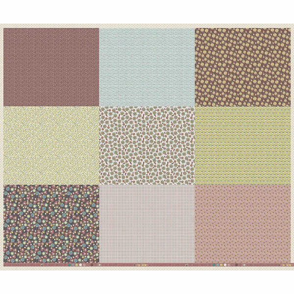 Panneau en coton - All in One "Bread & Butter" (vert/brun/rose pâle) de la blu