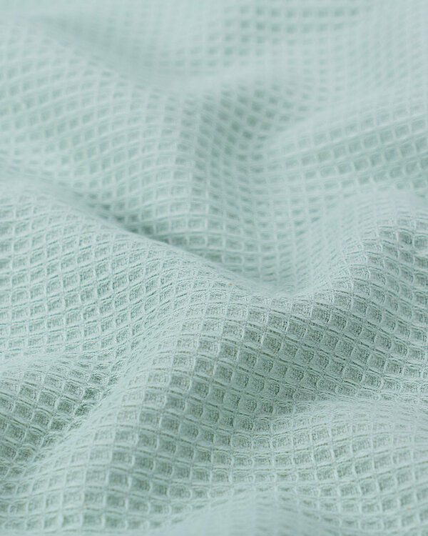 Tissu nid d'abeille/éponge coton "Mare" (menthe pastel)