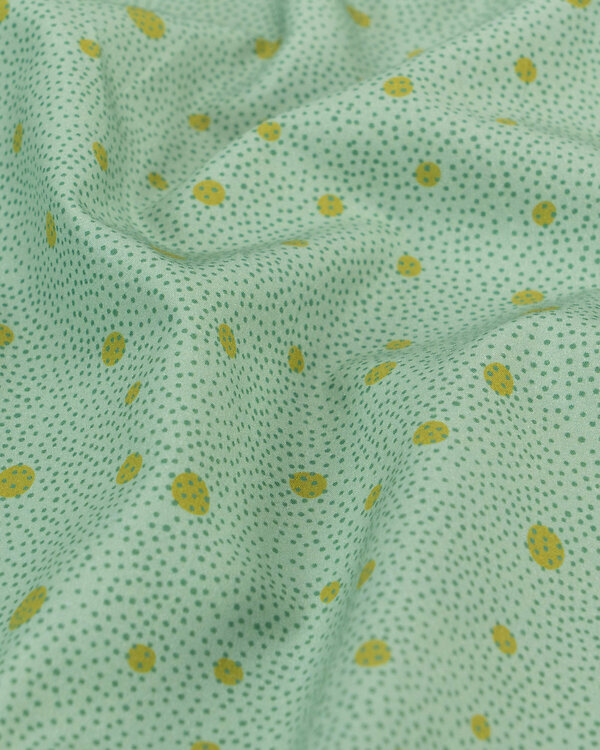 Popeline de coton "Green Two Dots" (vieux menthe-olive clair/vert) de la blu