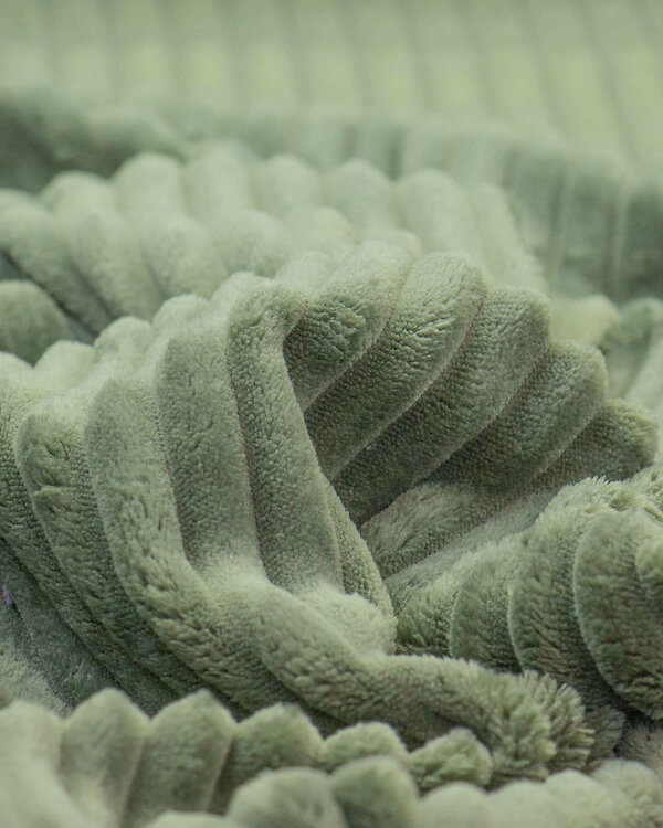 Tissu minky "Aspect velours côtelé" (kaki clair)