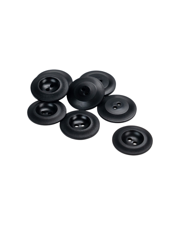 Bouton imitation corne "Galalith" - rond 2 trous Ø 20 mm (noir)