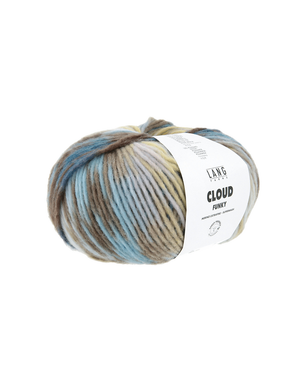LANG Yarns CLOUD FUNKY - laine mérinos superwash (0028/prune/gris/marine/laiton)