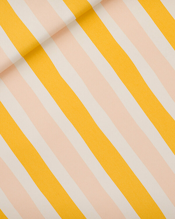 Gabardine heavy twill coton "Verticals - papyrus crème" (offwhite-jaune/rose) de See You at Six