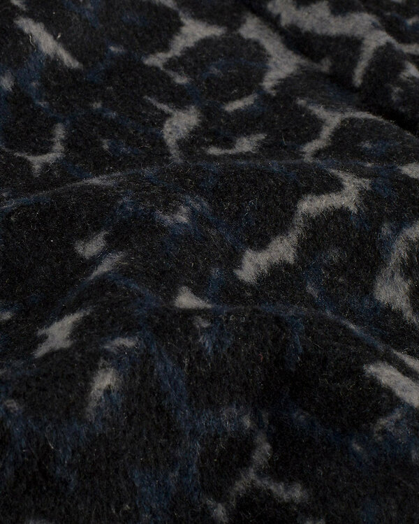 Tissu pour manteaux "Leopard" (gris clair/bleu nuit-noir)