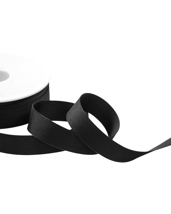 Ruban gros grain "Uni" 20/25 mm (noir)