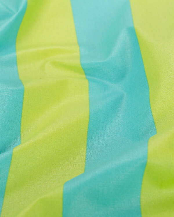 Toile cirée - coton enduit "Soleil / Rayures" (vert lime/turquoise)