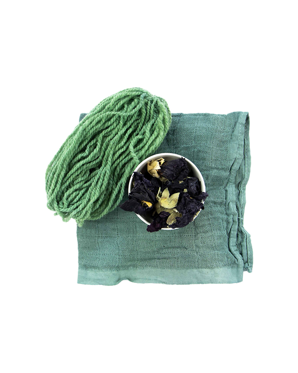 Teinture végétale/Teinture textiles "Fleurs de mauve" (pétrole vert/vert) de Kremer Pigmente
