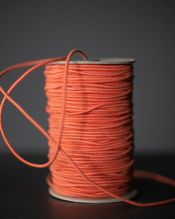 Cordon élastique "Recycled Cotton-Orange Pop" - Ø 3 mm (corail) de Merchant & Mills