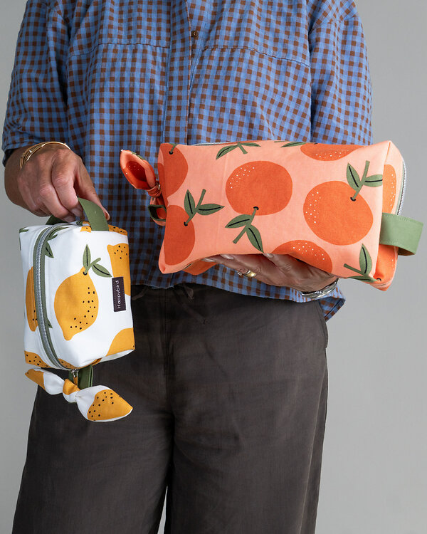 Set couture - Duo de trousses de toilette CUBOID "Citrus"