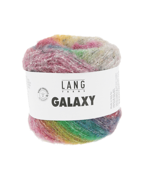 LANG Yarns GALAXY - laine mérinos/alpaca/coton (0005/pink/orange/vert)