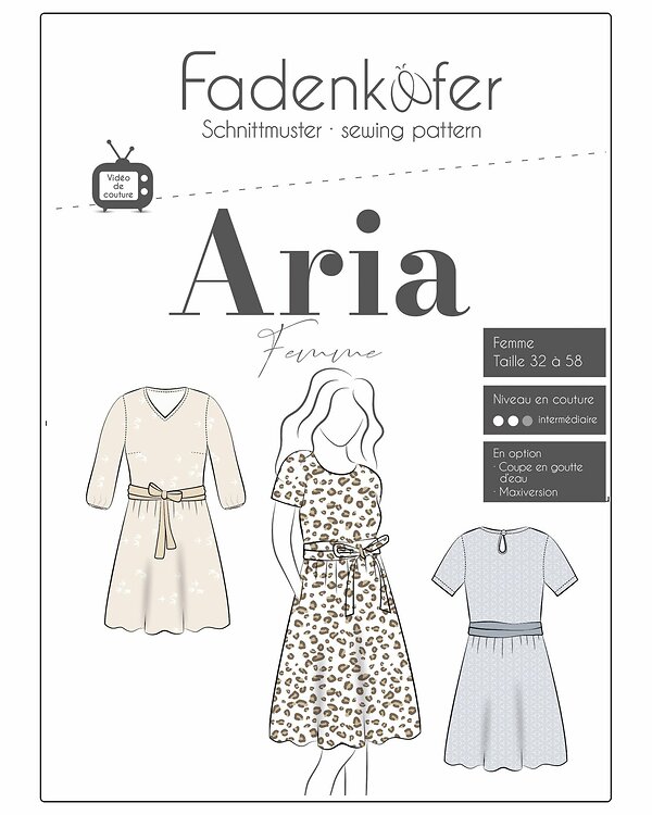 Patron - Robe "Aria" pouro femmes (32-58) de fadenkäfer (en allemand)