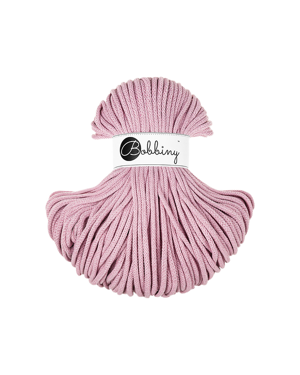 Fil macramé en coton recyclé "Premium Ø 5 mm - dusty rose" (rose poudré) de Bobbiny
