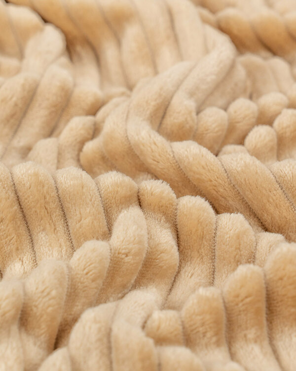 Tissu minky "Aspect velours côtelé" (beige)