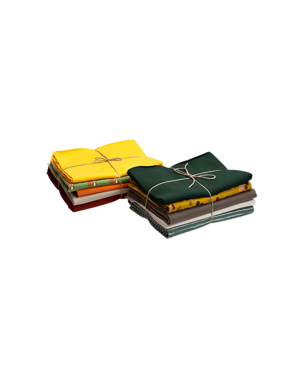 Paquet de restes de tissu "Jersey" (offwhite/jaune/vert)