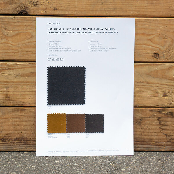 Carte d’échantillons - Dry Oilskin "Heavy weight" de KREANDO