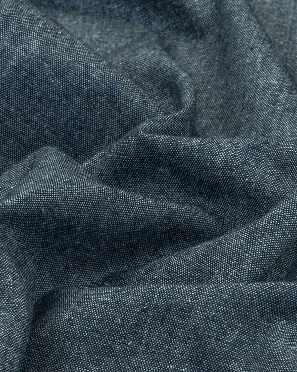 Tissu en laine mélangée - léger "Sprinkles - aspect jean" (bleu foncé/offwhite)
