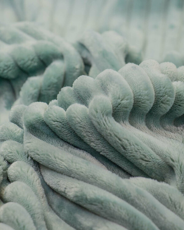 Tissu minky "Aspect velours côtelé" (vieux menthe)