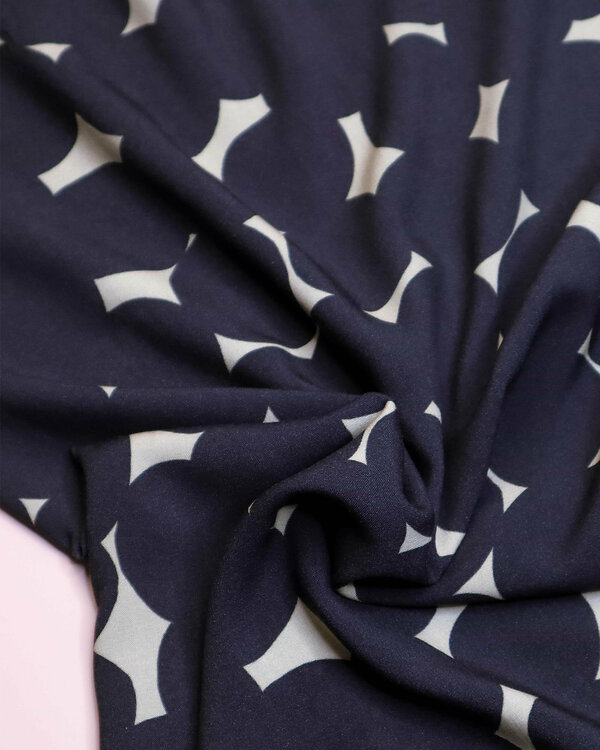 Viscose Ecovero "Dotty-Dark Navy" (beige-bleu foncé) de meetMilk