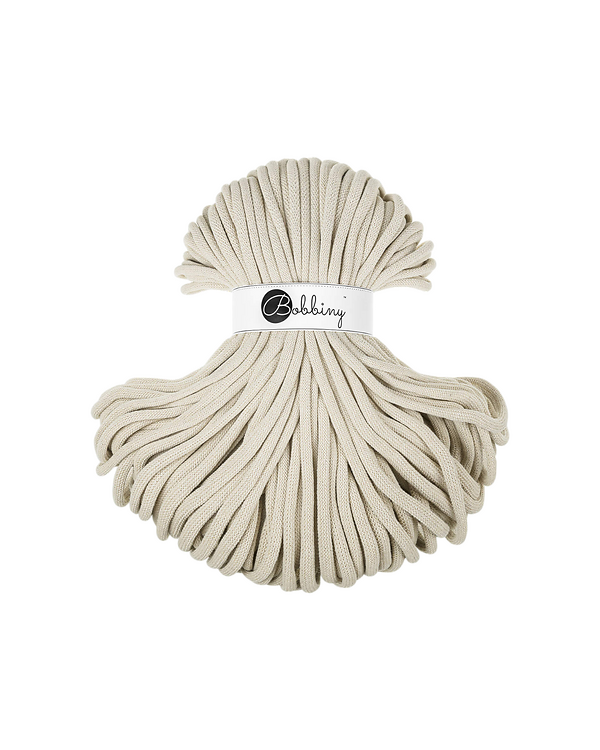 Fil macramé en coton recyclé "Jumbo Ø 9 mm - cashmere beige" (nature) de Bobbiny