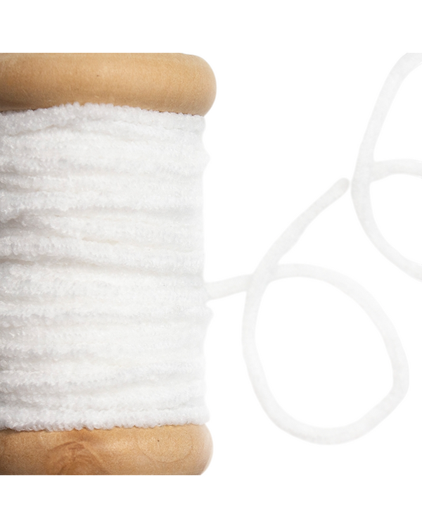 Cordon caoutchouté ''Velours - extra soft'' - Ø 3 mm (blanc)