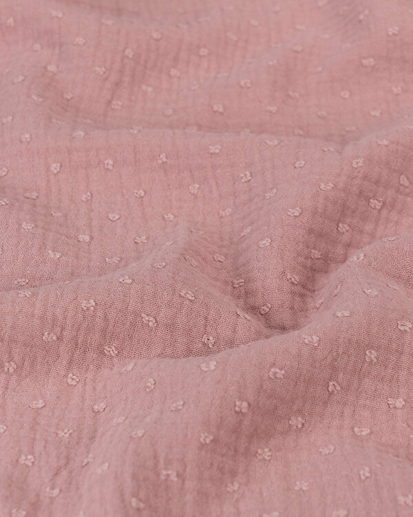 Double gaze coton "Winky" (vieux rose)