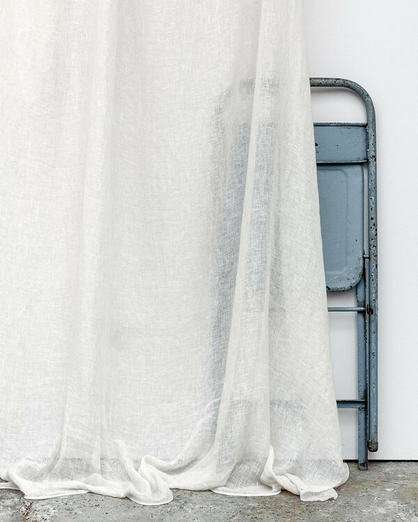 Tissu rideau gaze mélange lin "Clarté" (beige clair)