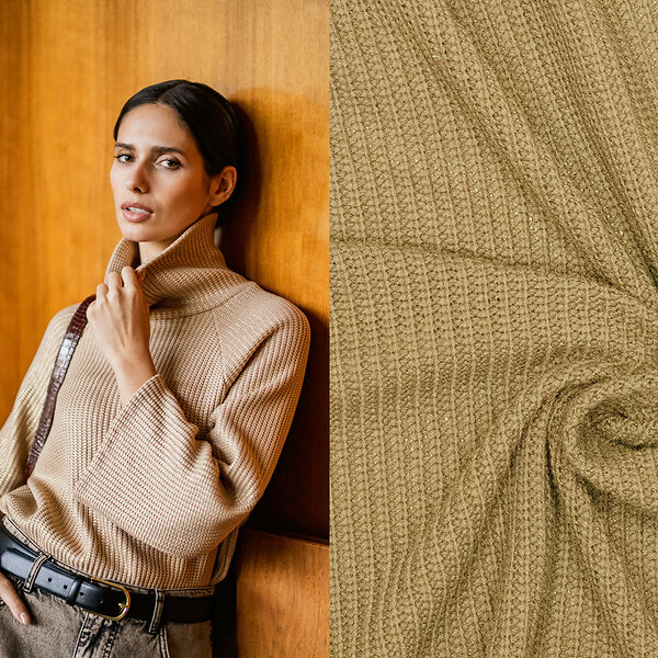 Tricot coton "Gros tricot - Sofia Fibre Mood" (beige/or)