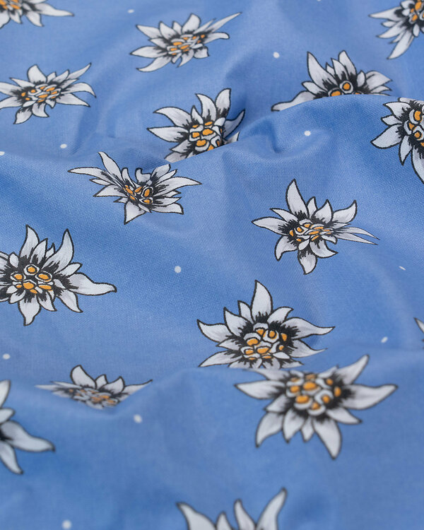 Toile cirée - coton enduit "Edelweiss" (bleu pigeon)