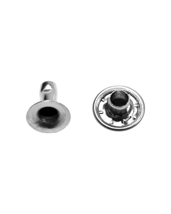 Rivets creux double calotte Ø 9 mm - lot de 10/100 pces (argenté)