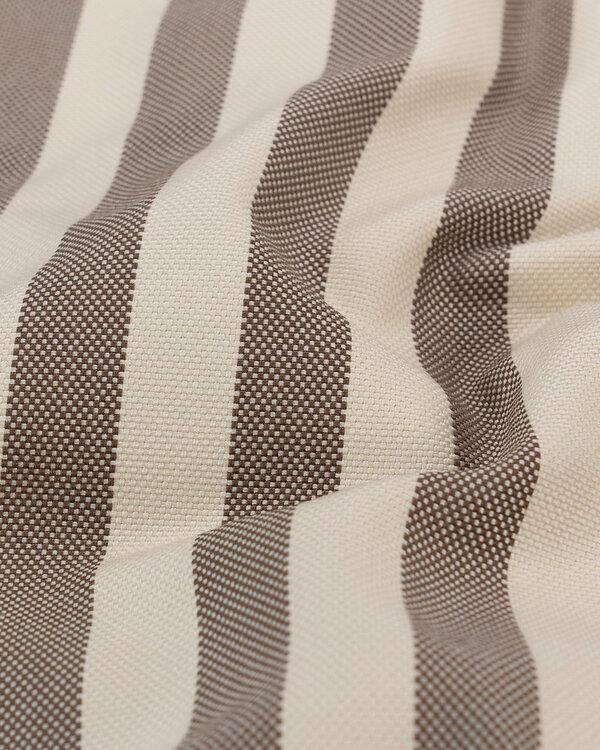 Tissu d'ameublement outdoor "Lido Lounge/Rayures" (crème/brun foncé)