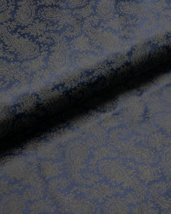 Tissu pour doublure "Paisley" (bleu nuit-gris)
