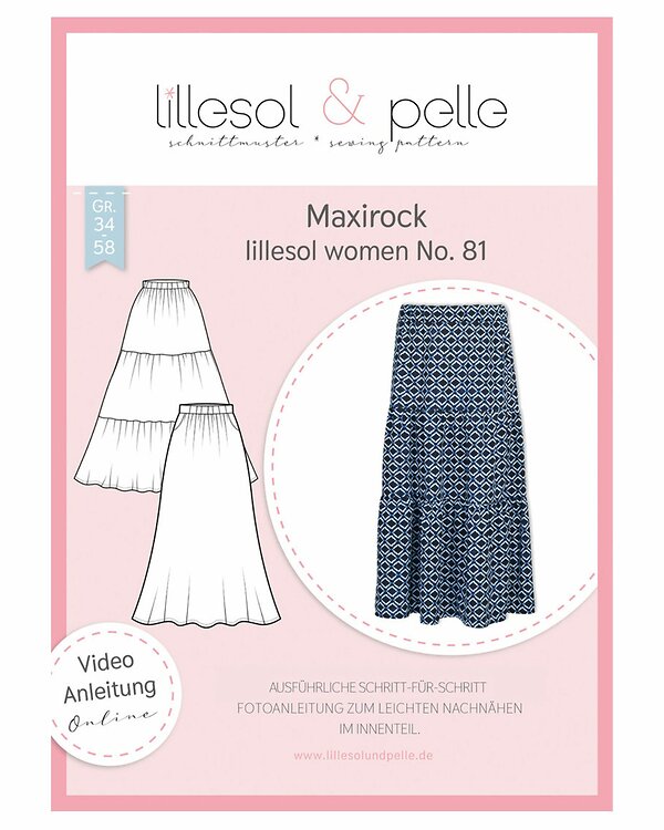 Patron - Jupe longue pour femme "n° 81" (34-58) de lillesol & pelle