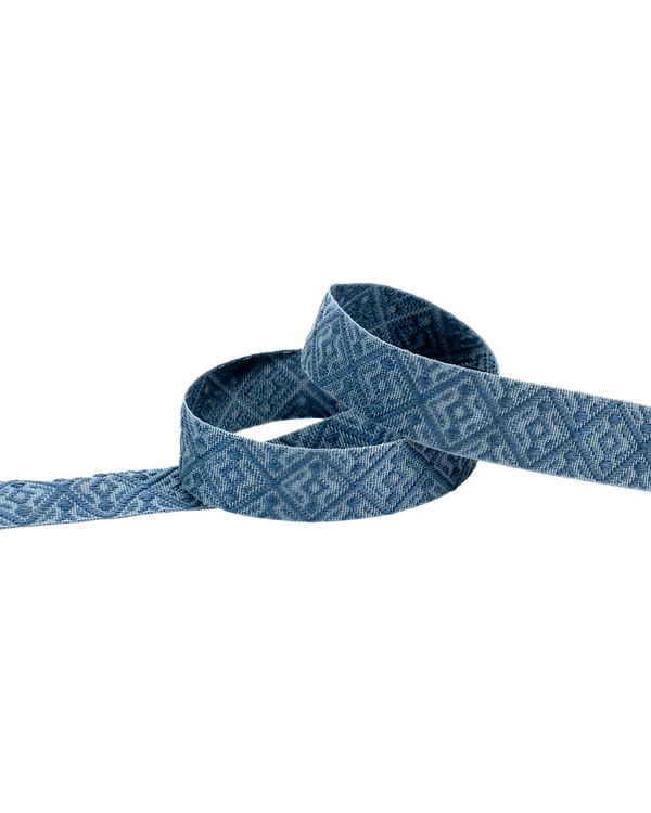Ruban tissé "Nordic / Vitraux" (bleu gris-bleu denim)