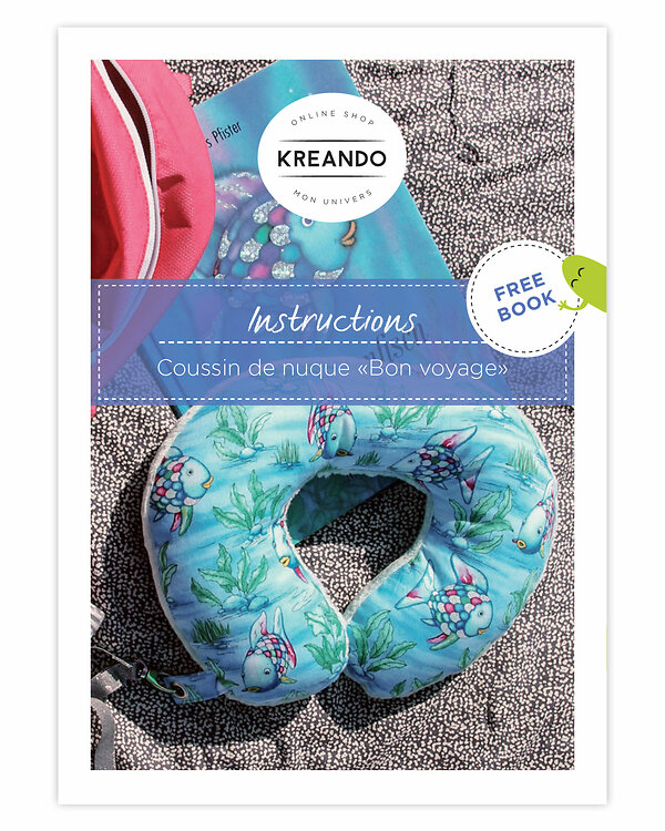 Tuto gratuit PDF - Couture - Coussin repose-nuque "BON VOYAGE" de KREANDO (français)